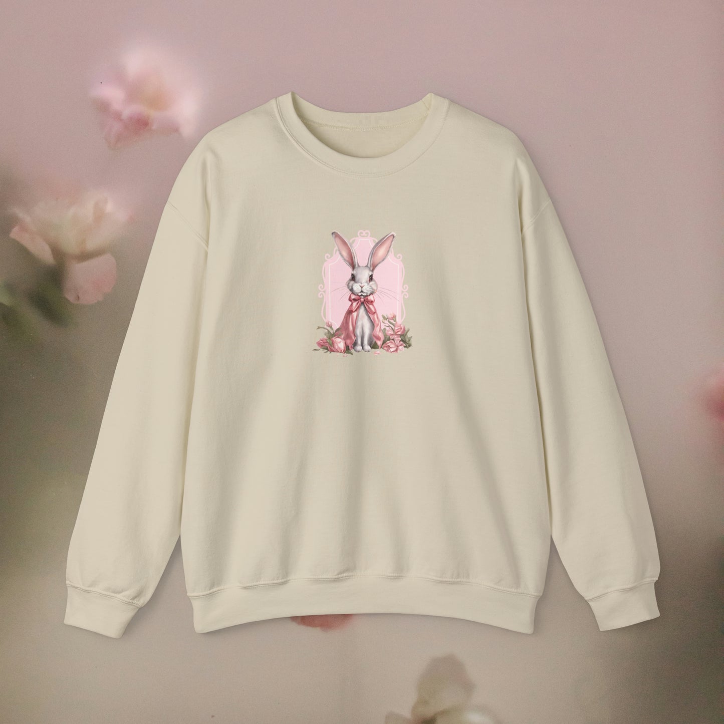Coquette Sweatshirt, Trendy Crewneck, Bunny Sweatshirt, Easter Gift, Cottagecore Sweatshirt , Vintage Graphic Sweatshirt, Gift for Easter