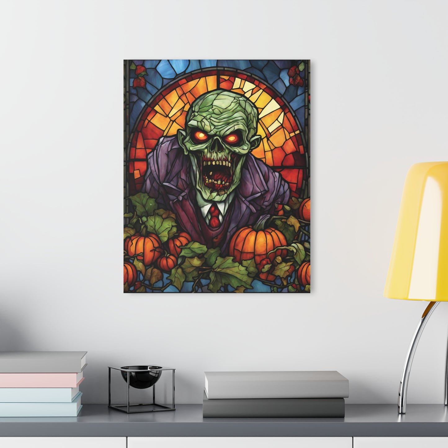 Halloween Zombie Apocalypse Stained Glass Acrylic Print