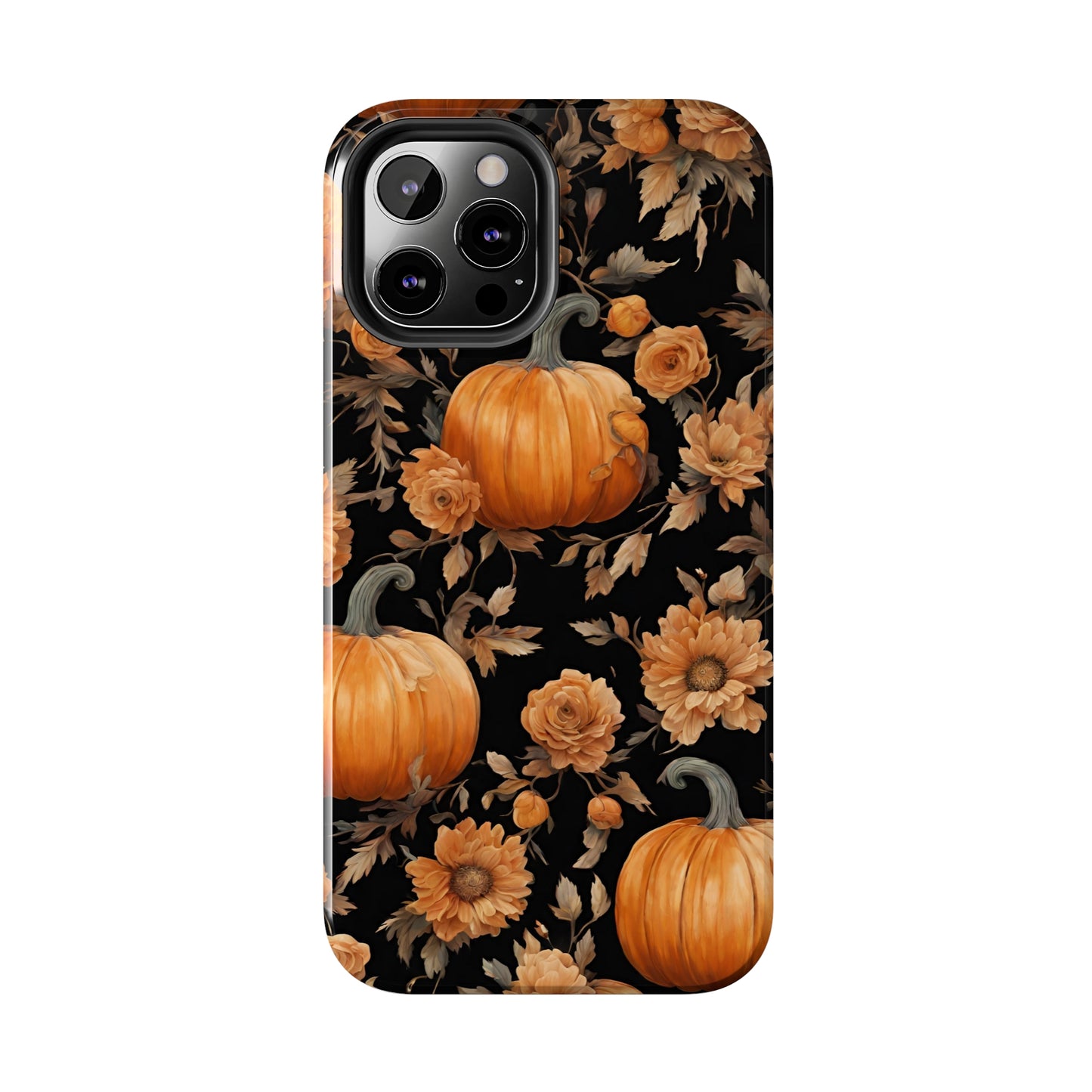 Halloween Pumpkin Tough Phone Cases, 3D Pumpkin and Flower Phone Case