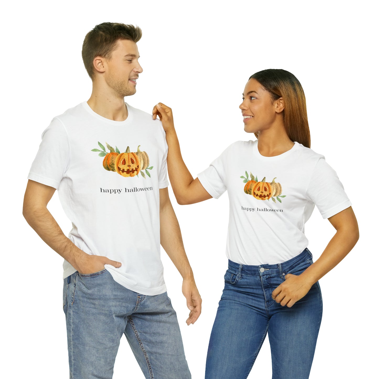 Happy Halloween T-shirt, Pumpkins, Vintage Halloween,  Unisex Jersey Short Sleeve Tee