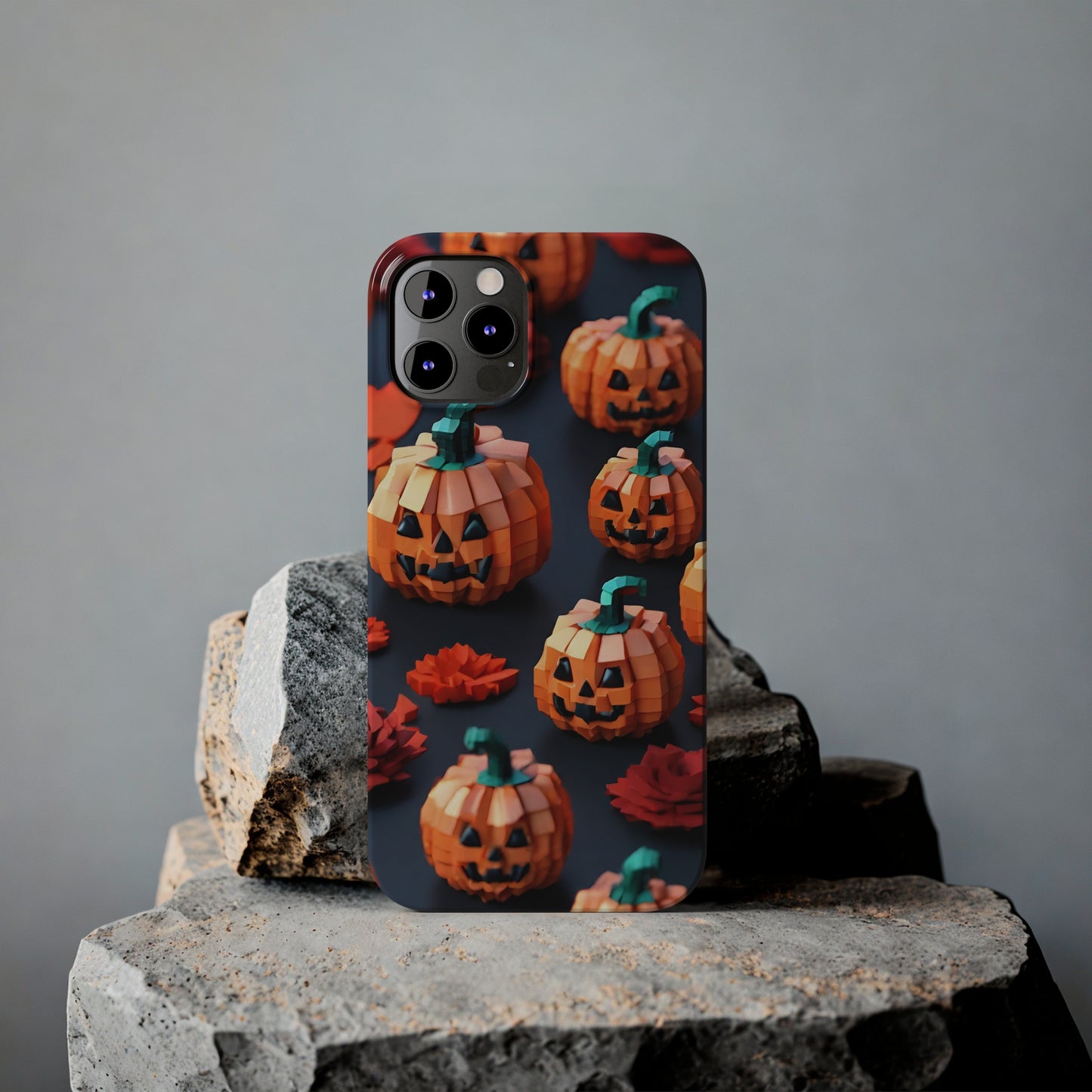 Pixel Pumpkins halloween Slim Phone Cases, Halloween Phone Case, Gamer Phone case, Pixel Art