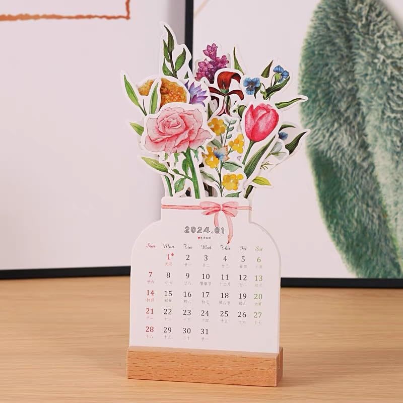 2024 Creative Flower Calendar Home Living Room Table Decoration Ornaments