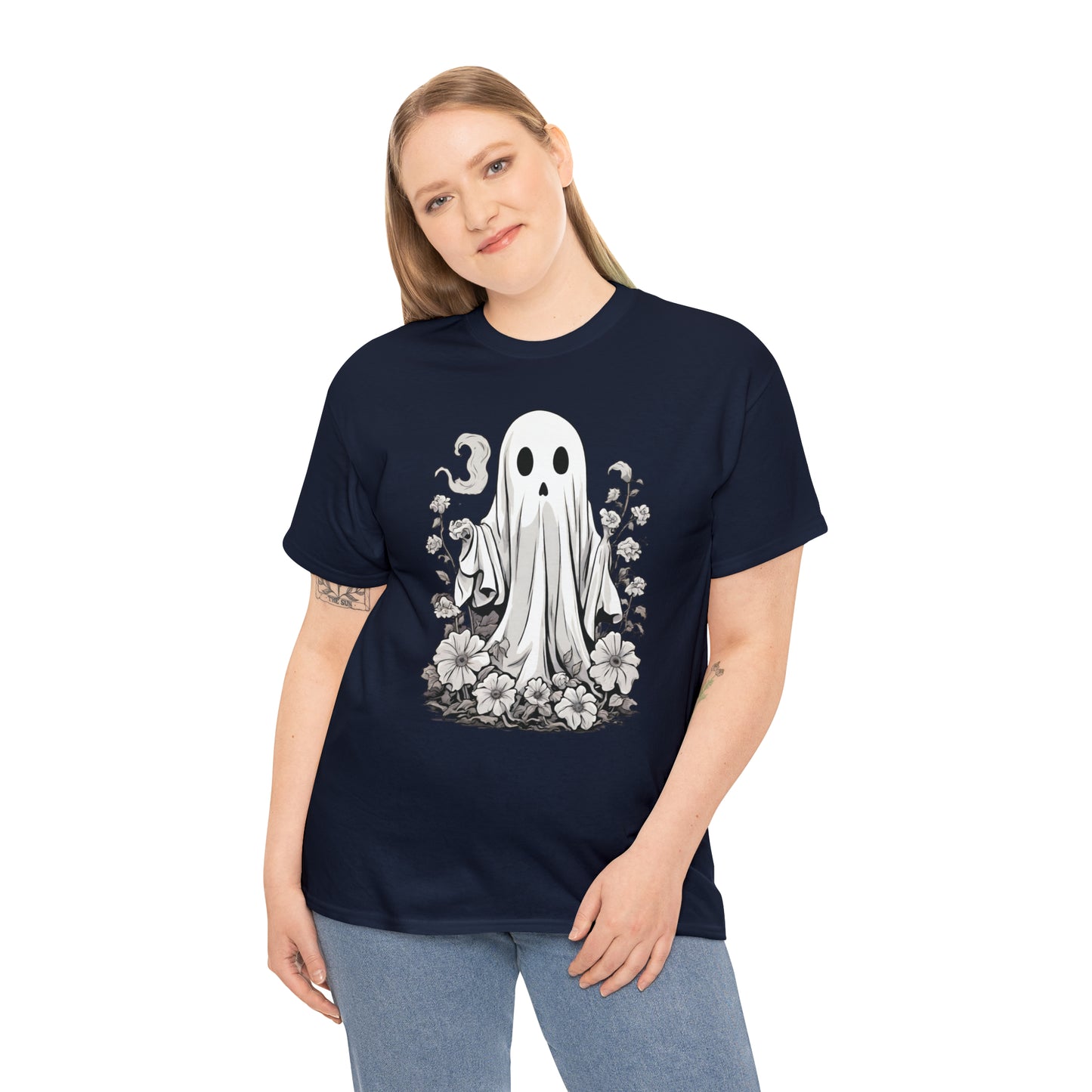 Flowery Ghost Halloween T-Shirt