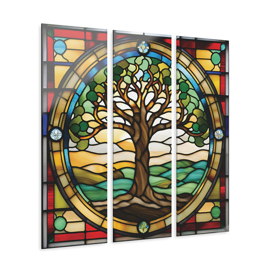 Tree of Life Stained Glass Acrylic Print (Triptych)