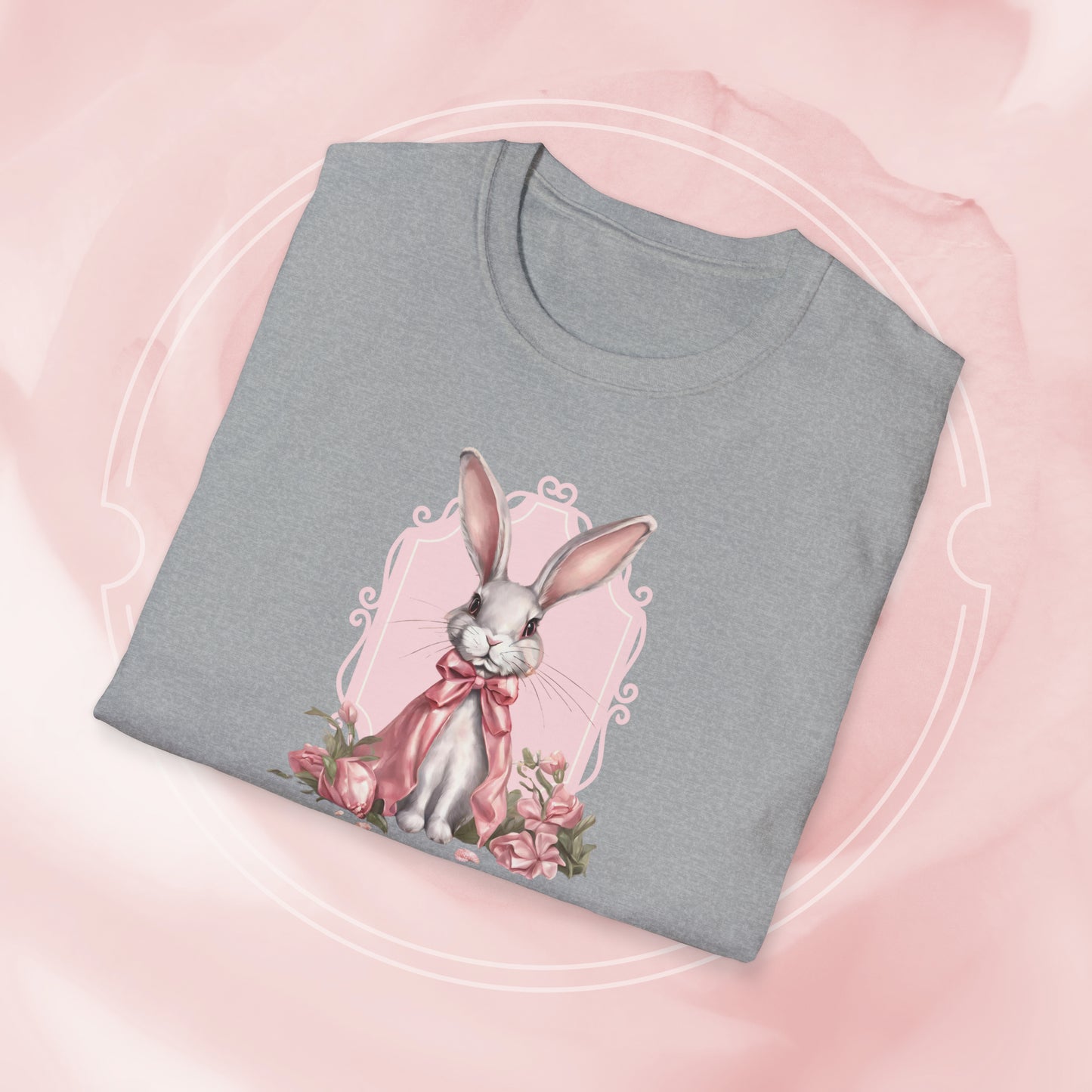 Cute Tee, Gift For Her, Cute Bunny, Coquette Shirt, Bunny Tshirt, Cute Graphic Vintage Bunny