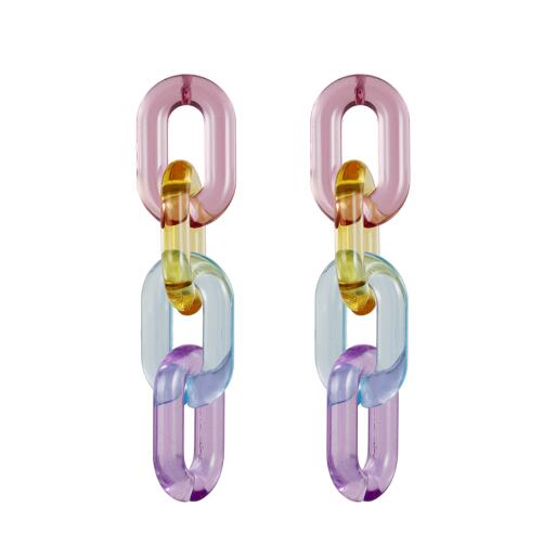 Colorful Transparent Jelly Chain Buckle Earrings