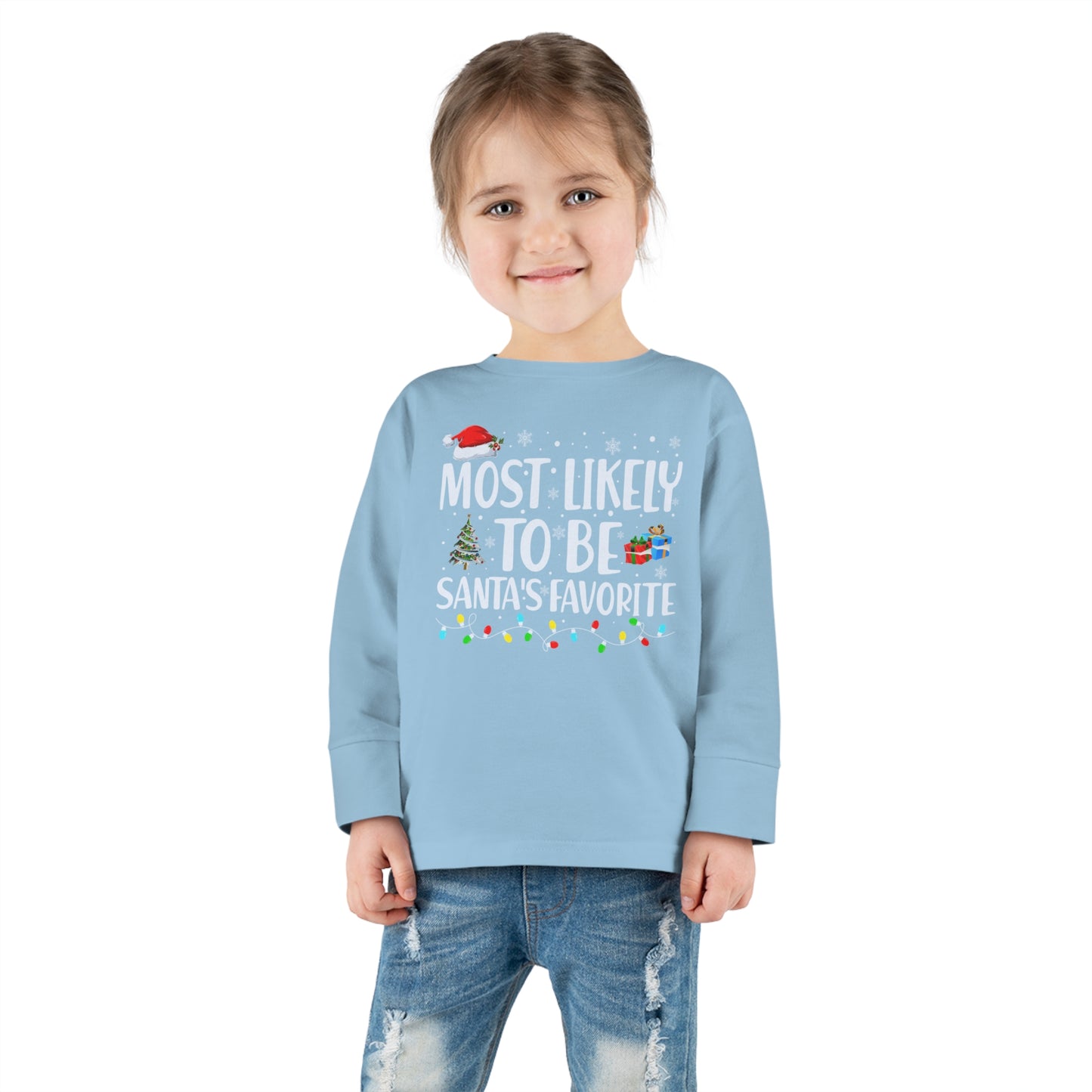 Most Likely To Be Santa's Favorite Toddler Long Sleeve Tee