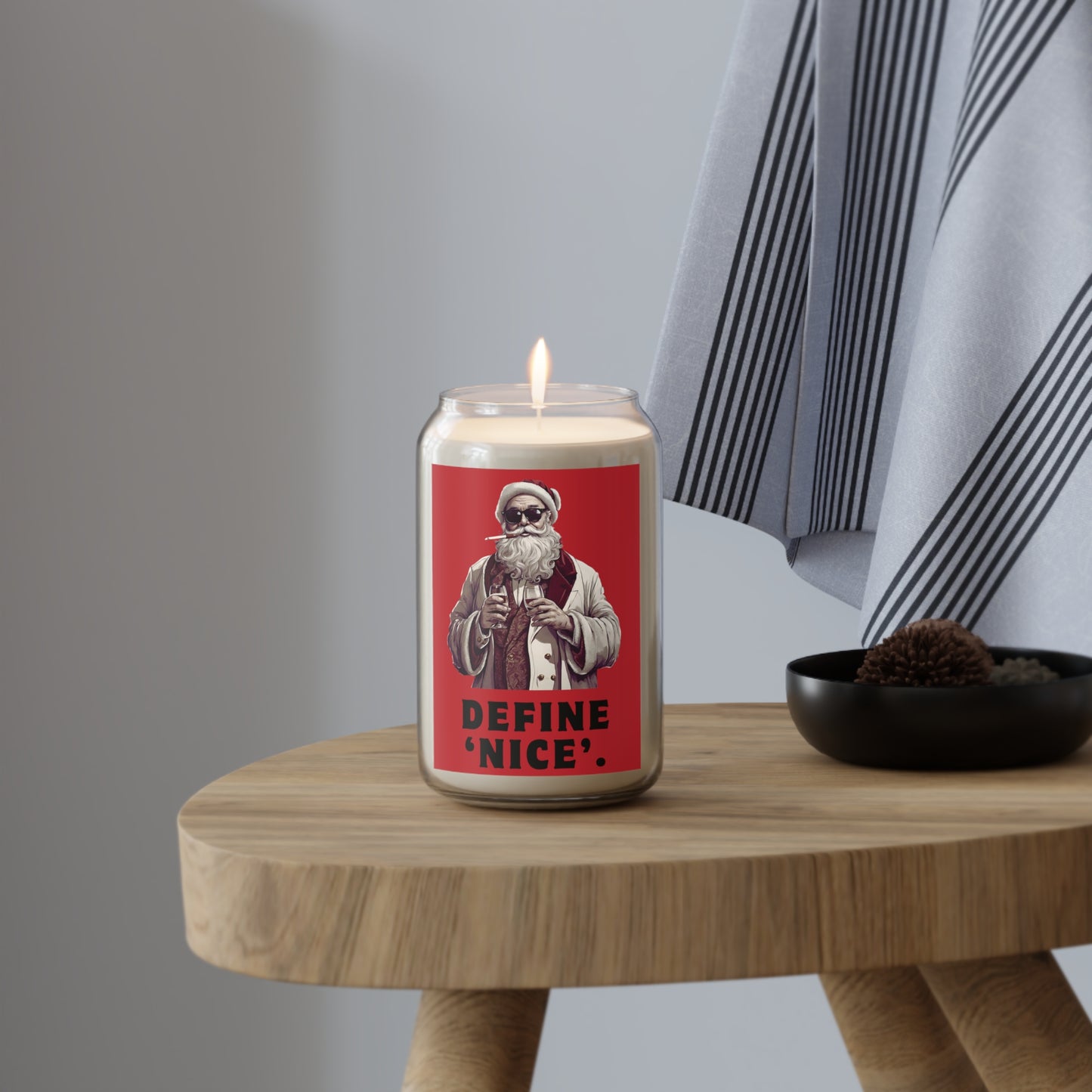 Define 'Nice' Santa Candle, Gifts For Her, Gifts For Him, Christmas Candle