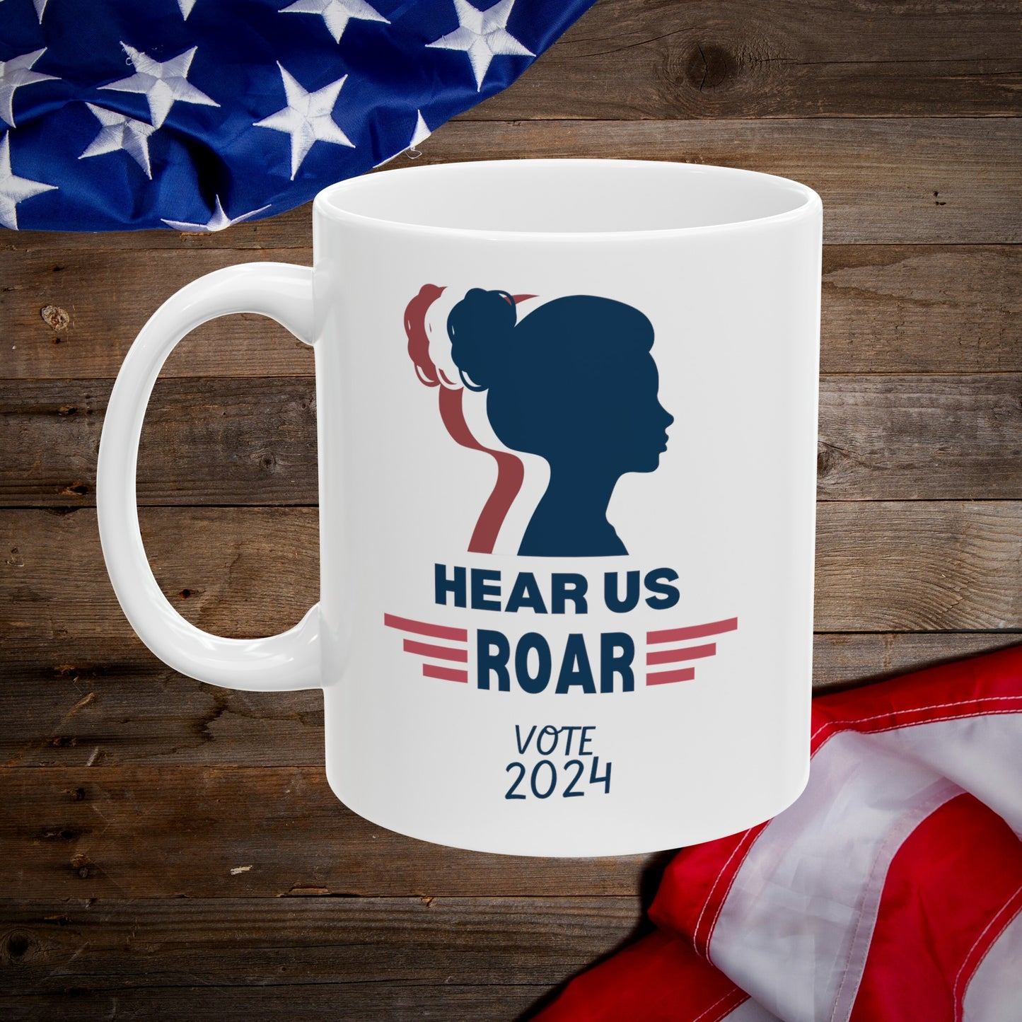 Women Vote 2024 Mug, Hear Me Roar Vote 2024, Women's Political Glass, Roe V. Wade Mug, Gift for Her, Election 2024, I Am Woman