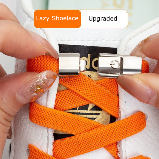 Press Lock Shoelaces Without Ties Elastic Laces Sneaker 8MM Widened Flat No Tie Shoe Laces Kids Shoelace For Shoes
