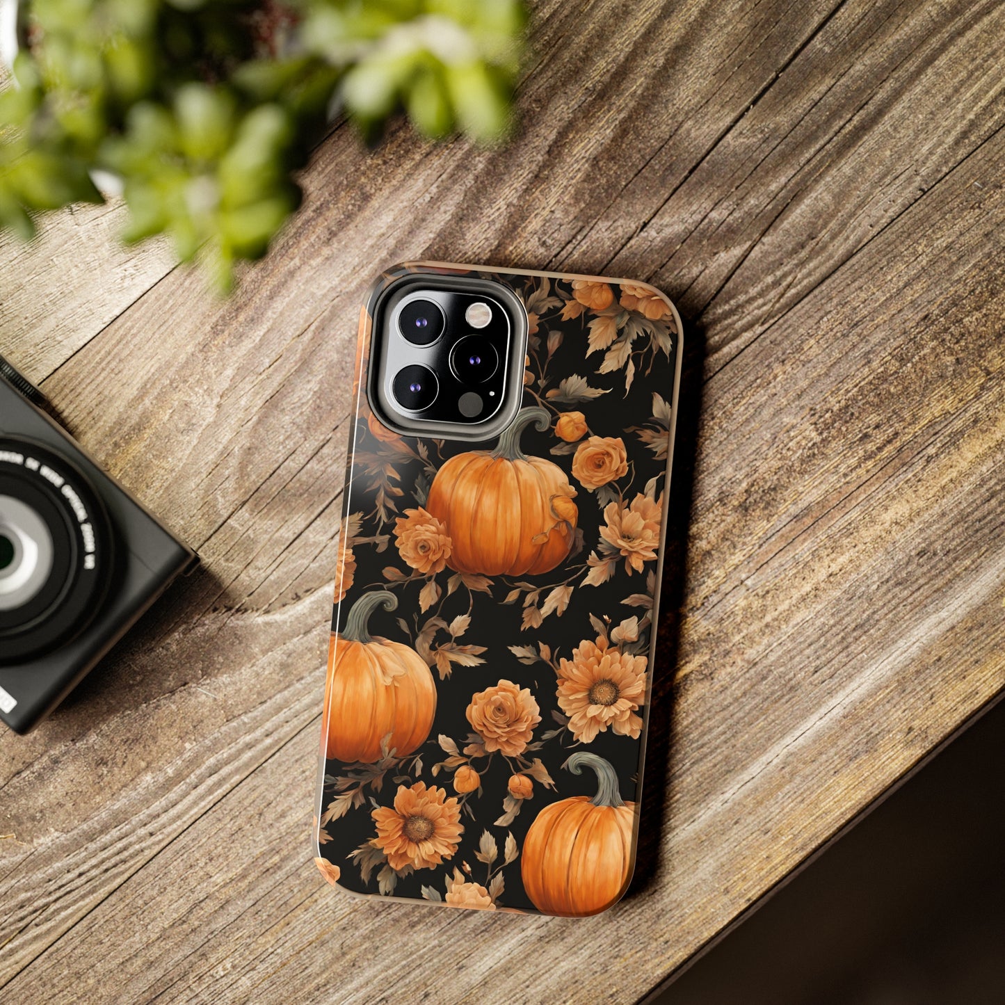 Halloween Pumpkin Tough Phone Cases, 3D Pumpkin and Flower Phone Case