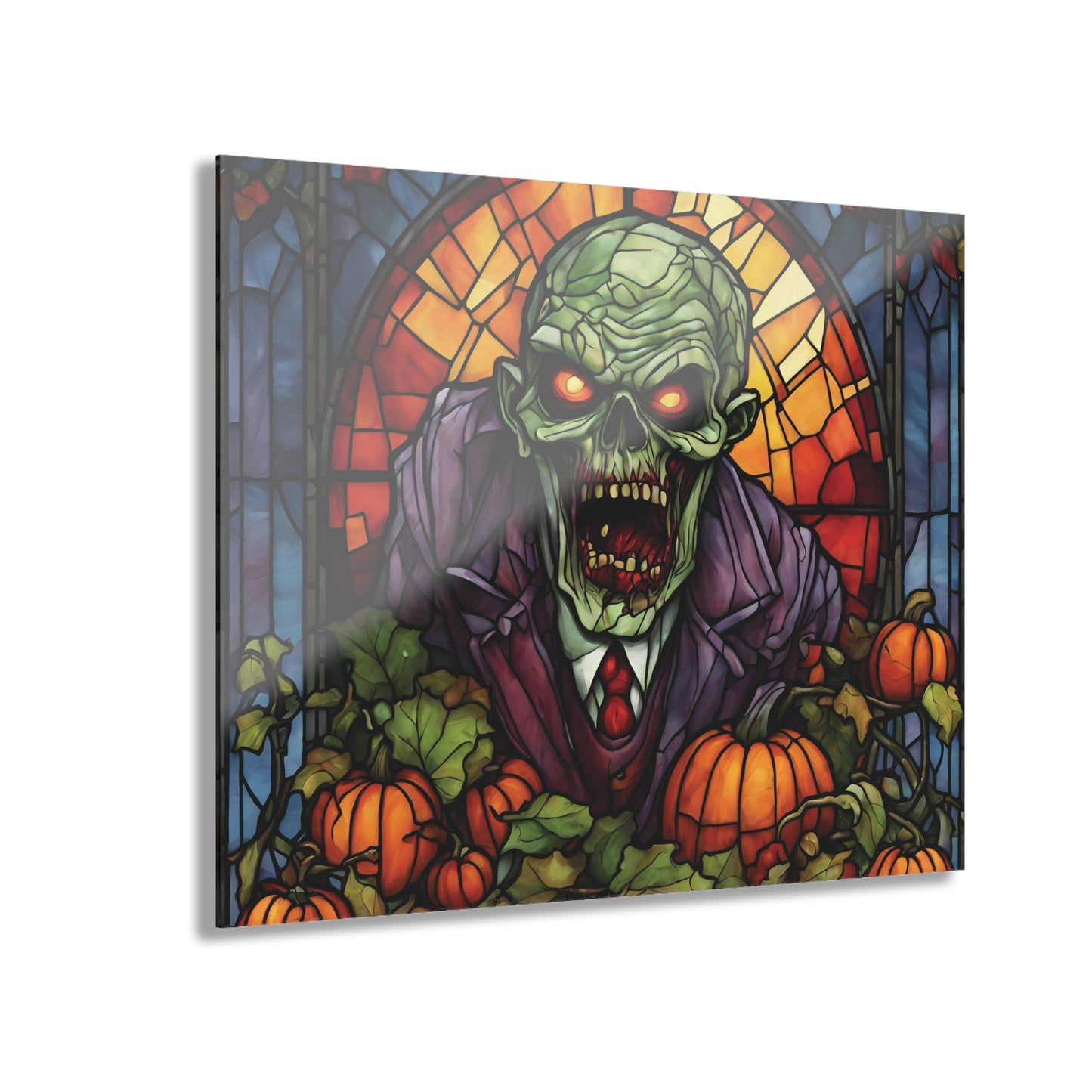 Halloween Zombie Apocalypse Stained Glass Acrylic Print