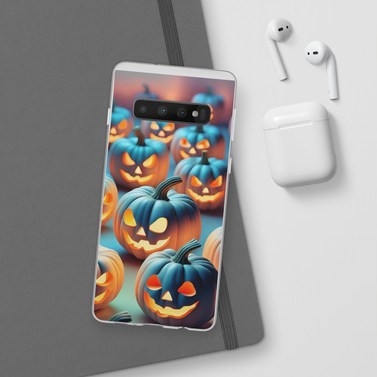 3D Pumpkin Pastel Flexi Cases, Halloween Phone Case, iPhone Case, 3D Galaxy Phone Case