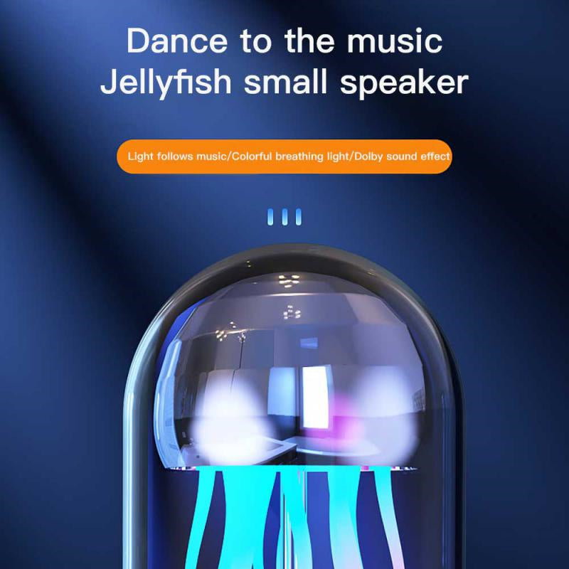 Creative 3in1 Colorful Jellyfish Lamp With Clock and Bluetooth Speaker