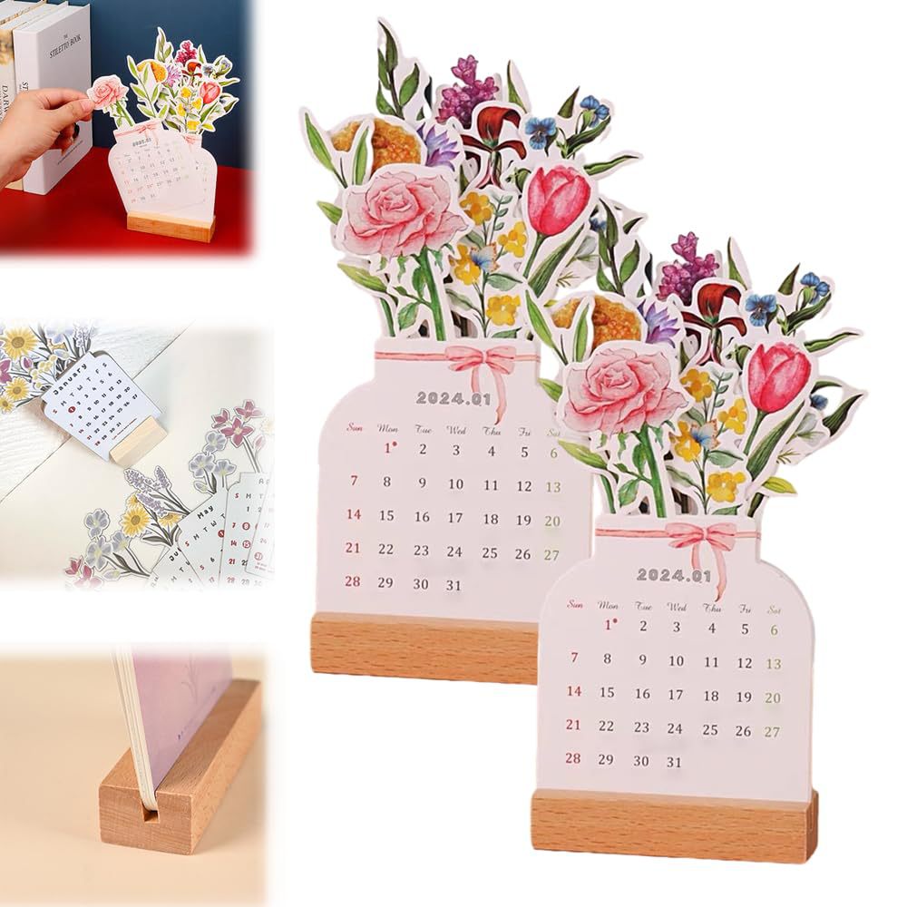2024 Creative Flower Calendar Home Living Room Table Decoration Ornaments