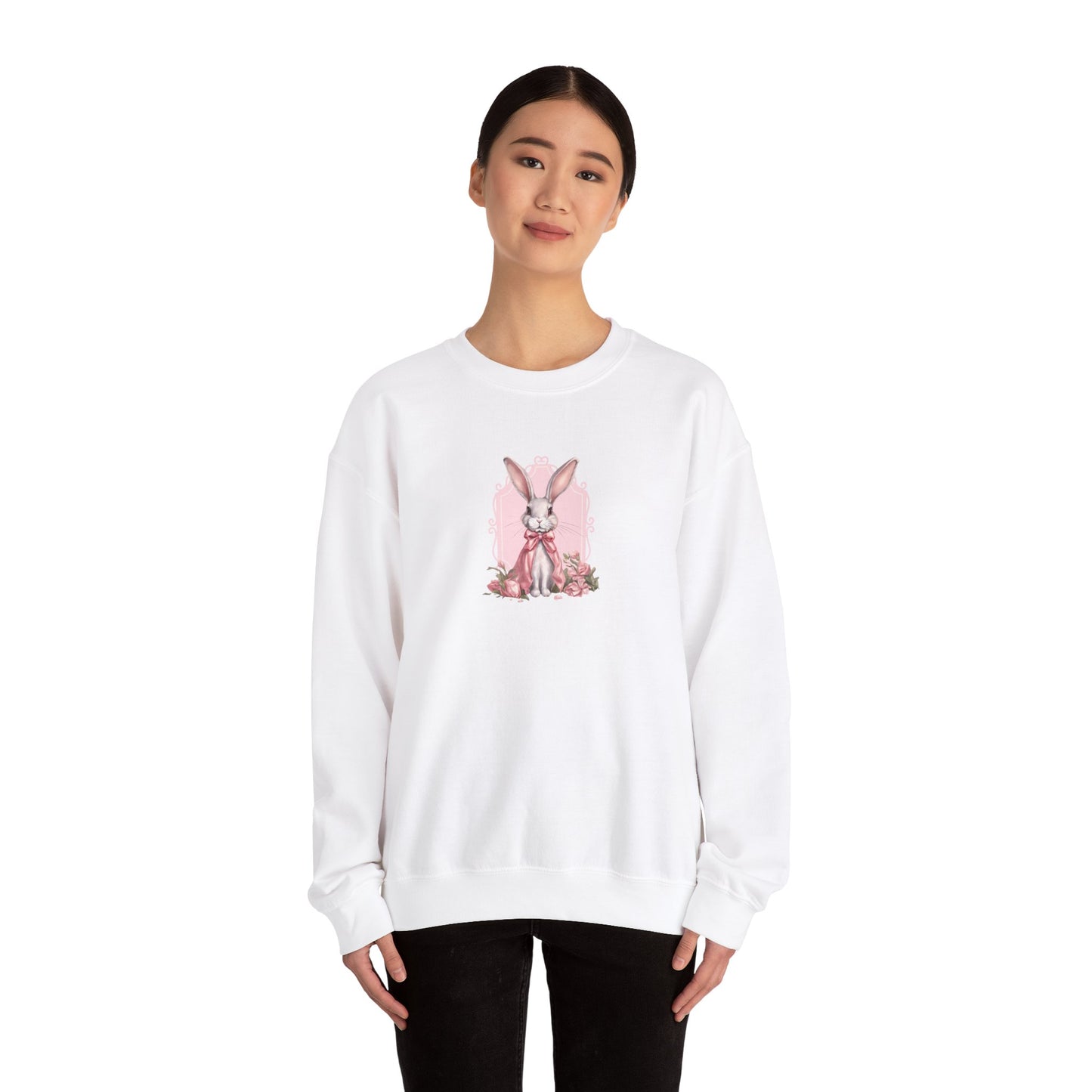 Coquette Sweatshirt, Trendy Crewneck, Bunny Sweatshirt, Easter Gift, Cottagecore Sweatshirt , Vintage Graphic Sweatshirt, Gift for Easter