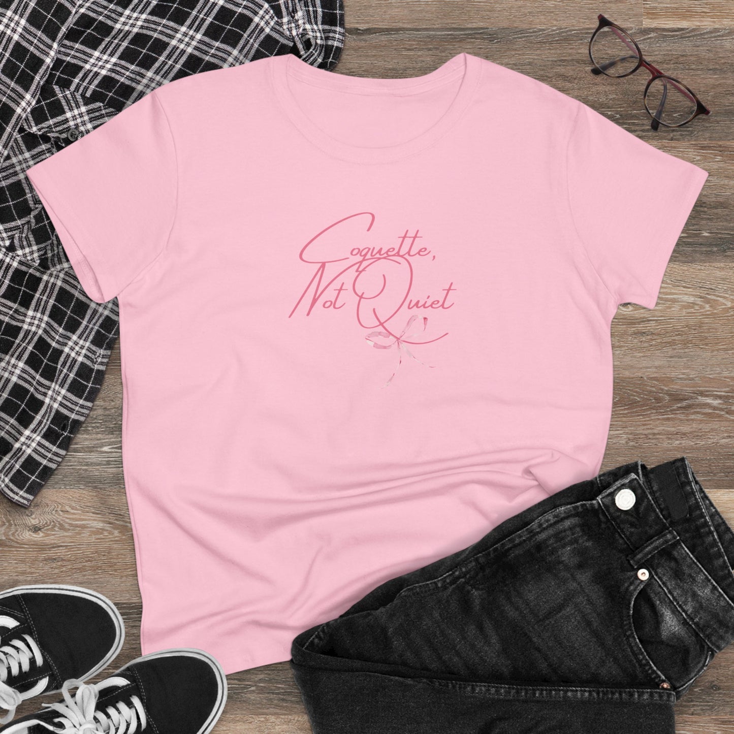 Coquette Tshirt, Coquette, Not Quiet, Coquette Tshirt, Grandmillenial Shirt, Pink Bow Tee, Girly Coquette Clothing