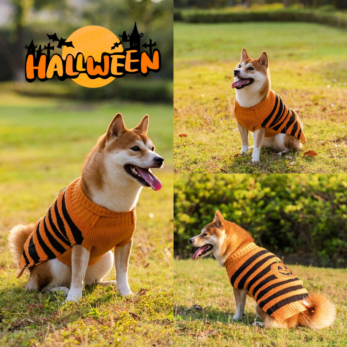 Halloween Dog Sweaters Pet Costume Teddy Warm Leisure Sweater Cosplay Clothes For Dogs Pets Outfits