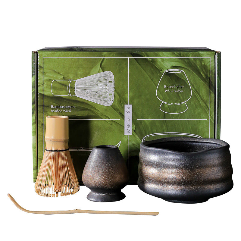 Japanese Style Coarse Pottery Matcha Tea Set Suit