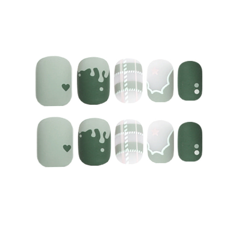 Cute Matcha Creamy Green Women Wear Armor Nail Stickers
