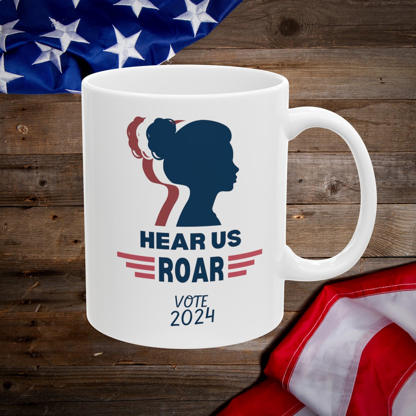 Women Vote 2024 Mug, Hear Me Roar Vote 2024, Women's Political Glass, Roe V. Wade Mug, Gift for Her, Election 2024, I Am Woman