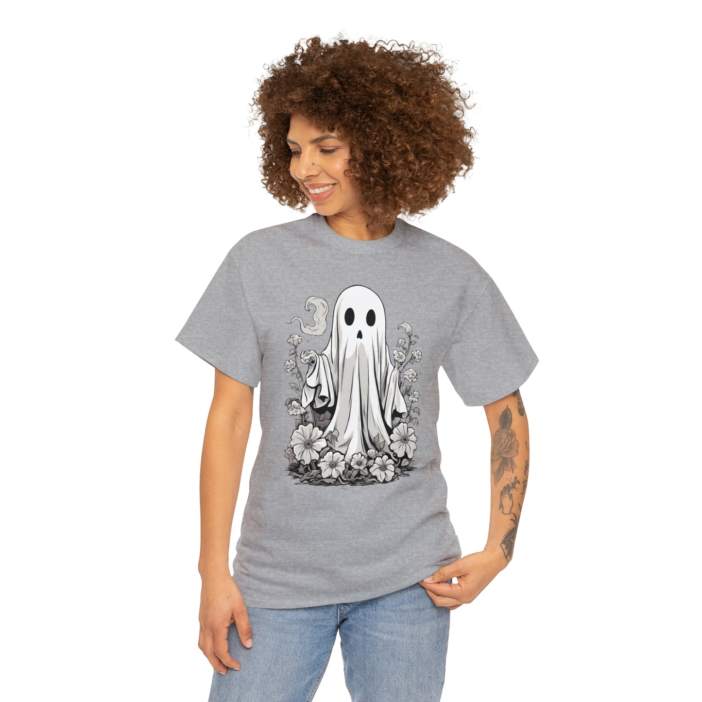 Flowery Ghost Halloween T-Shirt