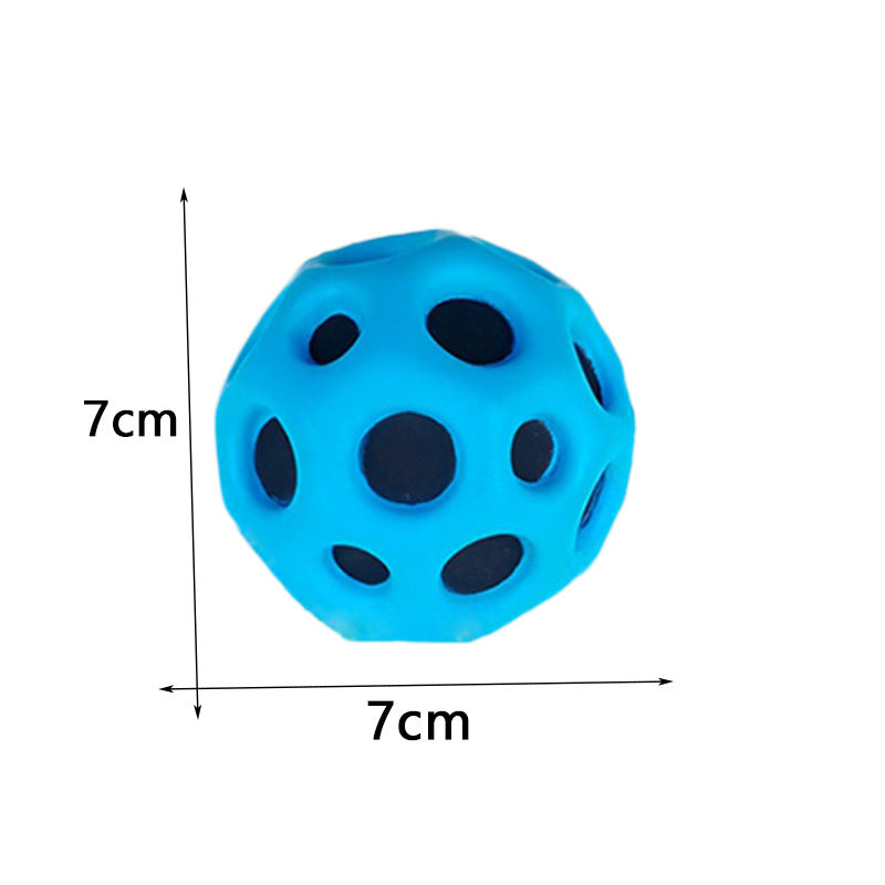 Hole Ball Soft Bouncy Ball Anti-fall Moon Shape Porous Bouncy Ball Kids Indoor Outdoor Toy Ergonomic Design