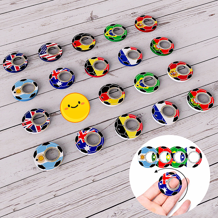 Creative Football World Cup Fidget Spinner Toy Keychain Hand Spinner Anti-Anxiety Toy Relieves Stress Finger Spinner Keychain Bottle Opener Kids Toy