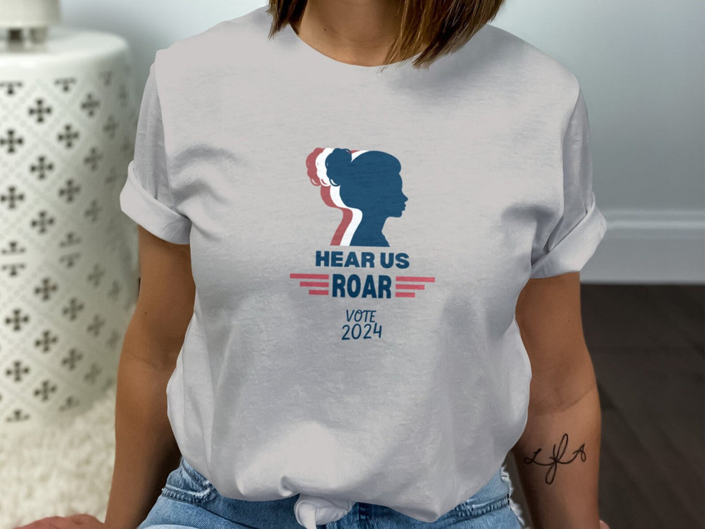 Women Vote 2024 Tshirt, Hear Me Roar Vote 2024, Women's Political Tee, Roe V. Wade Shirt, Gift for Her, Election 2024, I Am Woman