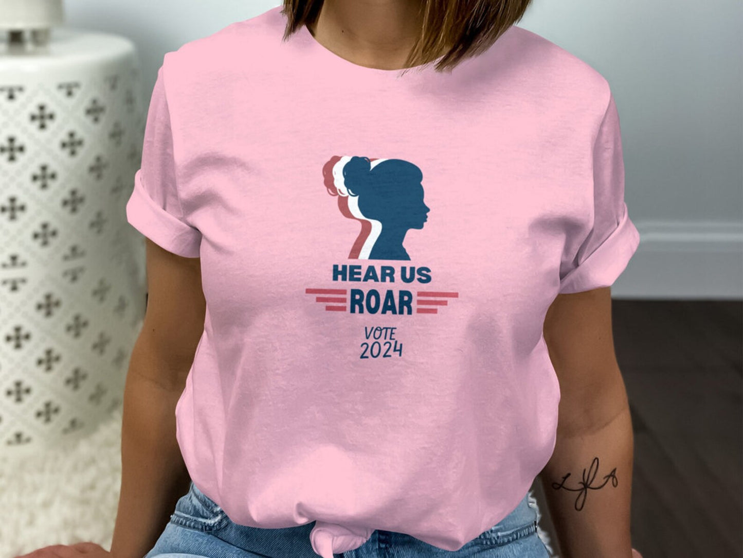 Women Vote 2024 Tshirt, Hear Me Roar Vote 2024, Women's Political Tee, Roe V. Wade Shirt, Gift for Her, Election 2024, I Am Woman