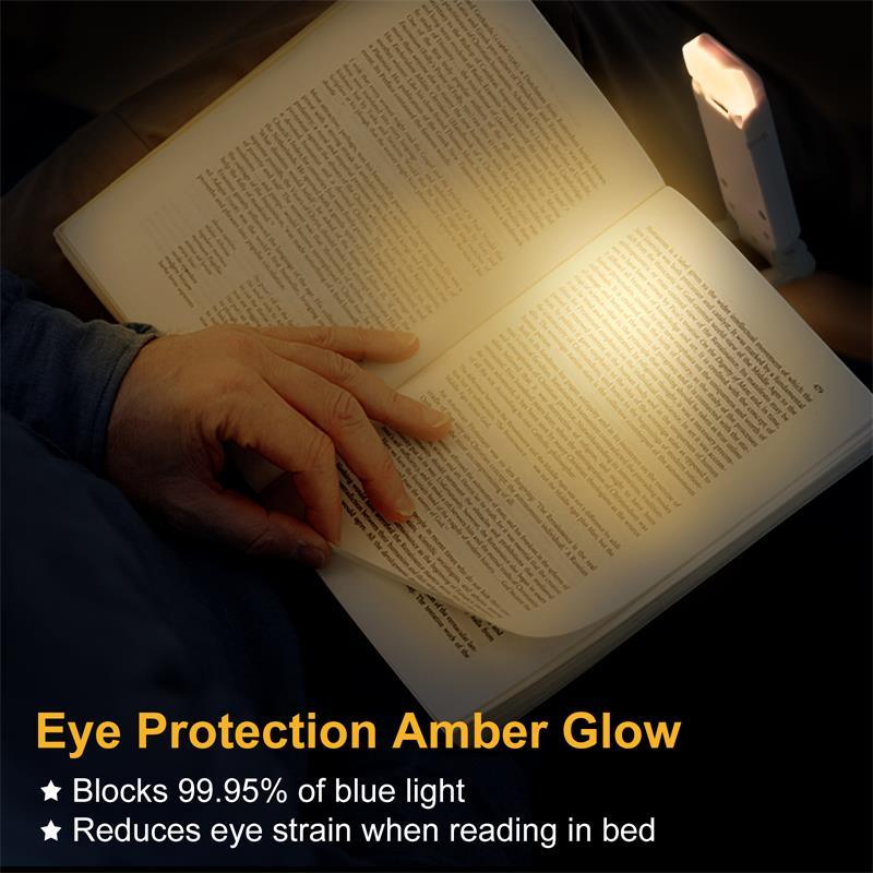 Mini LED USB Rechargeable Book Reading Light Brightness Adjustable Eye Protection Clip Book Light Portable Bookmark Read Light - #tiktokmademebuyit