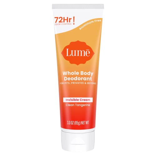 Lume Whole Body Deodorant - Invisible Cream Tube - 72 Hour Odor Control - Aluminum Free, Baking Soda Free, Skin Safe