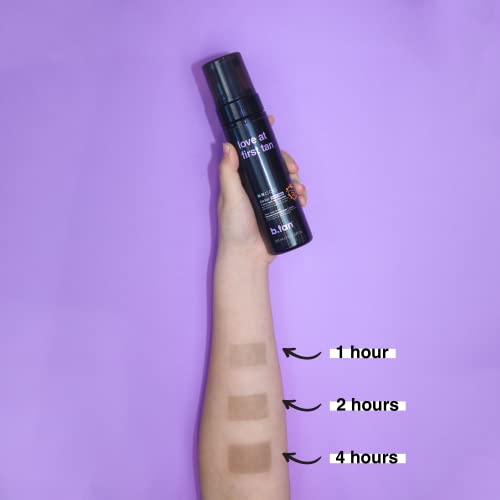 b.tan Darker Self Tanner | Love At First Tan - Fast, 1 Hour Sunless Tanner Mousse