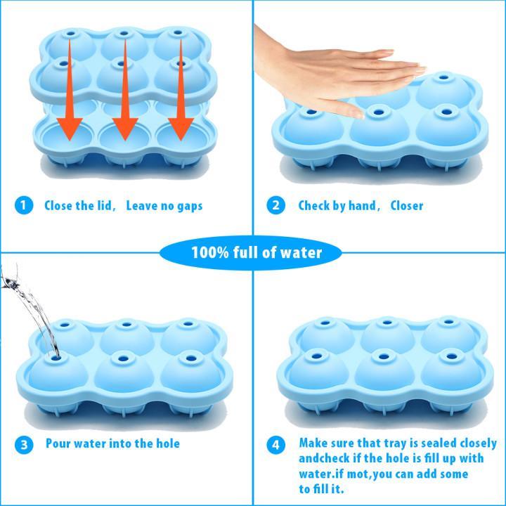 6 Holes Food Grade Soft Silicone Homemade Ice Cube Tray Ball Maker SP - #tiktokmademebuyit