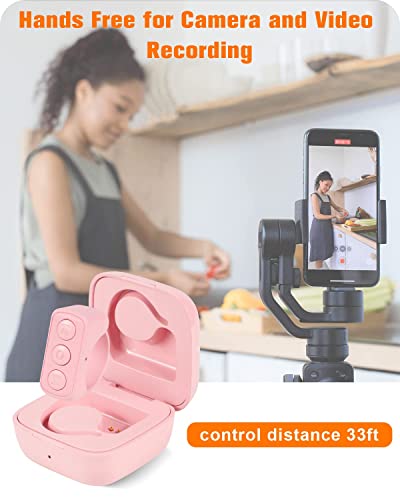 TikTok Remote Control Kindle App Page Turner, Bluetooth Camera Video Recording Remote, TIK Tok Scrolling Ring for iPhone, iPad, iOS, Android - Pink