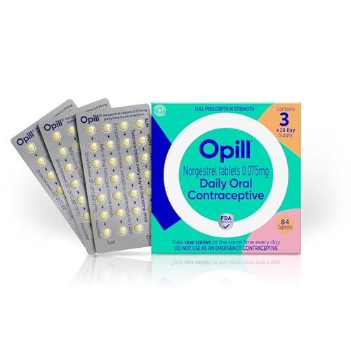 Opill Daily Oral Contraceptive, Birth Control Pill, Full Prescription Strength, No Prescription Needed, 84 Count