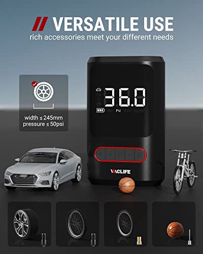 VacLife Cordless Tire Inflator Portable Air Compressor