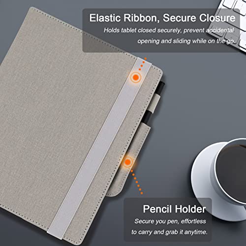 Remarkable 2 10.3 inch Digital Paper Case (2020 Released), Slim Lightweight Book Folios Cover for Tablet with Pen Holder/Hand Strap/Elastic Strap/Multi-Viewing Angles (Gray)