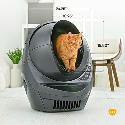 Whisker Litter-Robot 3 Connect Pro Bundle (Grey) Includes Litter-Robot 3, Litter Trap Mat, Fence, Ramp, OdorTrap Pod & 6 Refills, 100 Liners, 6 Carbon Filters, Cleaner Wipes & 1 Year WhiskerCare