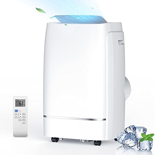 12800 BTU Portable Air Conditioner, Cools Rooms up to 620 sq.ft, 3-in-1 Quiet Portable AC with Dehumidifier & Fan & Smart 24H Timer, Wide Oscillation, Remote Control & Window Kit