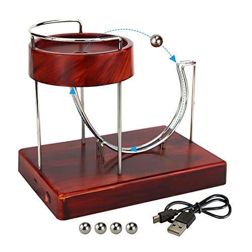 Perpetual Motion Machine, Rolling Balance Kinetic Art Electric Perpetual Motion Device Desk Toy, Perpetual Marble Machine Science Physics Gadget Office Home Desk Ornament (Kinetic Art with Battery)