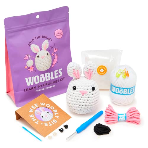 The Woobles Crochet Kit for Beginners with Easy Peasy Yarn for Crocheting as Seen On Shark Tank - Crochet Kit with Step-by-Step Video Tutorials - Bunny