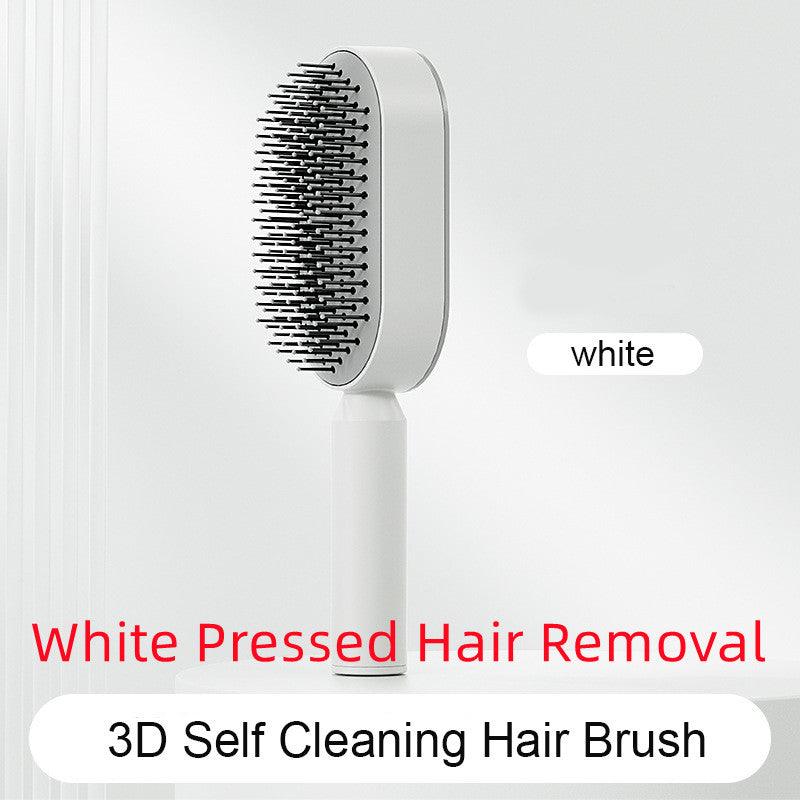 Self Cleaning Hair Brush For Women One-key Cleaning Hair Loss Airbag Massage Scalp Comb Anti-Static Hairbrush - #tiktokmademebuyit