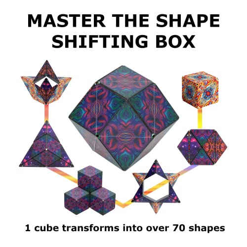 SHASHIBO Shape Shifting Box - Award-Winning, Patented Fidget Cube w/ 36 Rare Earth Magnets - Transforms Into Over 70 Shapes, Download Fun in Motion Toys Mobile App (Original Series - Spaced Out)