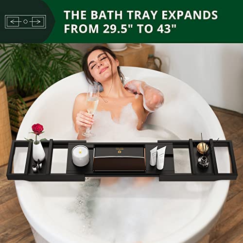 Luxury Bathtub Caddy Tray, 1 or 2 Person Bath and Bed Tray