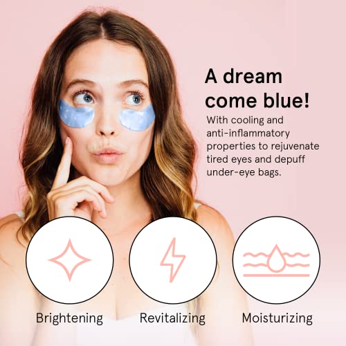 Under Eye Mask (Blue, 24 Pairs) Reduce Dark Circles, Puffy Eyes, Undereye Bags, Wrinkles - Gel Under Eye Patches, Vegan Cruelty-Free Self Care by grace and stella