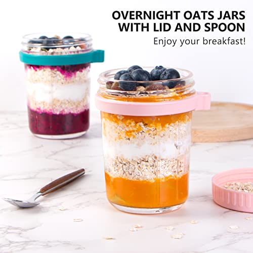 Overnight Oats Containers with Lids and Spoon