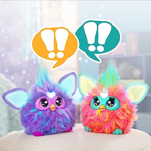 Furby Coral, 15 Fashion Accessories, Interactive Plush Toys for 6 Year Old Girls & Boys & Up, Voice Activated Animatronic
