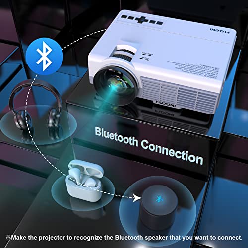 Projector with WiFi and Bluetooth, 5G WiFi Native 1080P 10000L 4K Supported, Portable Outdoor Projector with Screen for Home Theater, Compatible with HDMI/USB/PC/TV Box/iOS and Android Phone