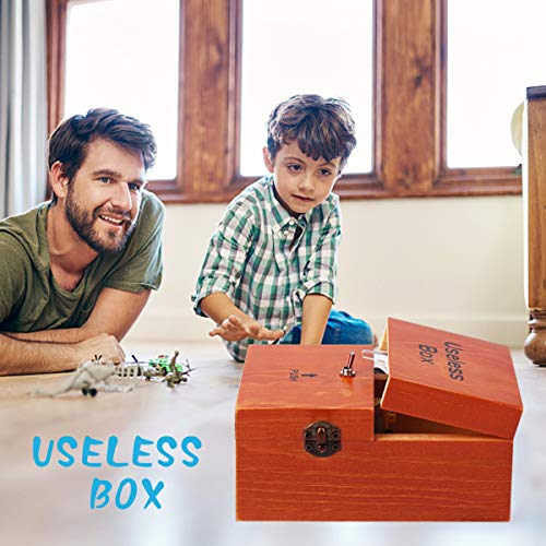 Useless Box Leave Me Alone Machine Fully Assembled in Real Wood（Brown）